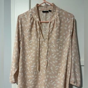 3/4 sleeve pink blouse